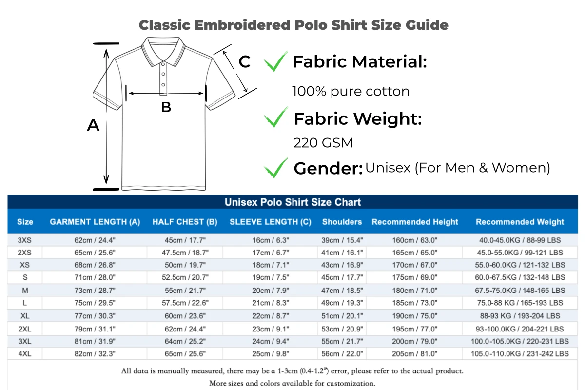 Bulk Branded Polo Shirts Size Chart custom embroidered polo shirts bulk & wholesale corporate apparel