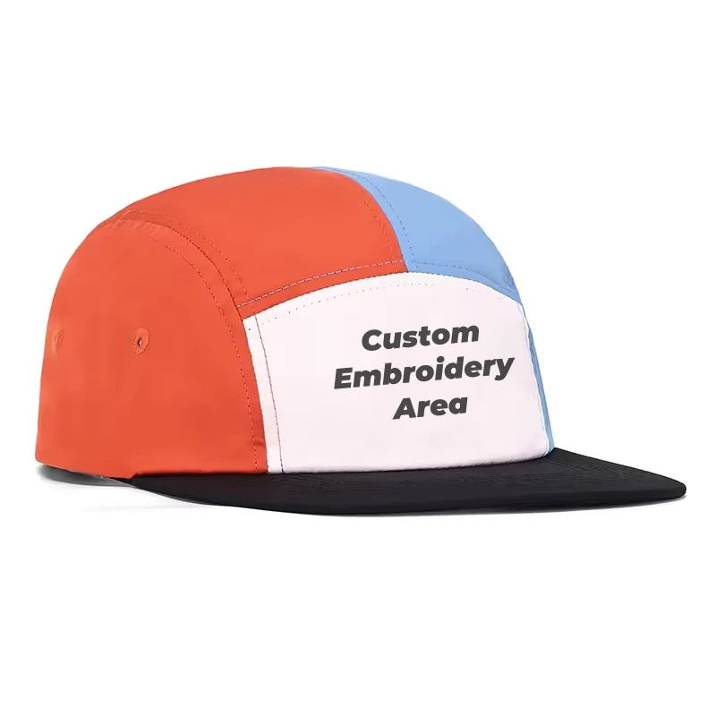 TeamGearCustom Custom 5-Panel Camp Caps Wholesale Custom 5-panel camp caps wholesale with flat bill logo placeholders for outdoor branding