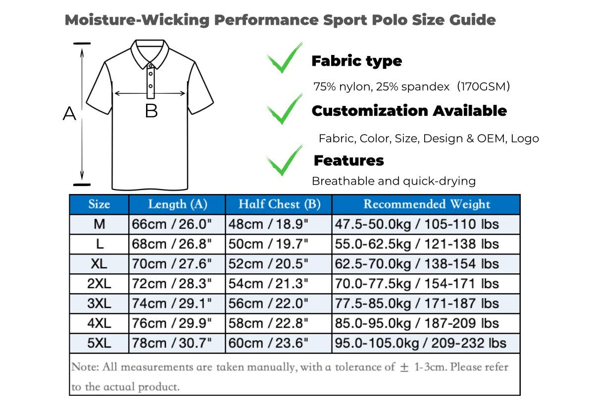 Custom Dry Fit Golf Polo Shirts Bulk Size Chart bulk custom moisture wicking performance polos & wholesale sports shirts