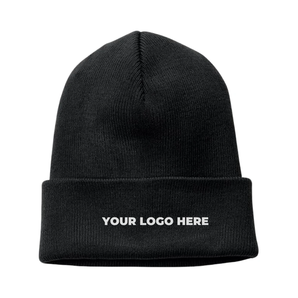 TeamGearCustom Custom Embroidered Heavy Knit Beanies Bulk Custom embroidered heavy knit beanies bulk with cuffed logo placeholders for winter branding