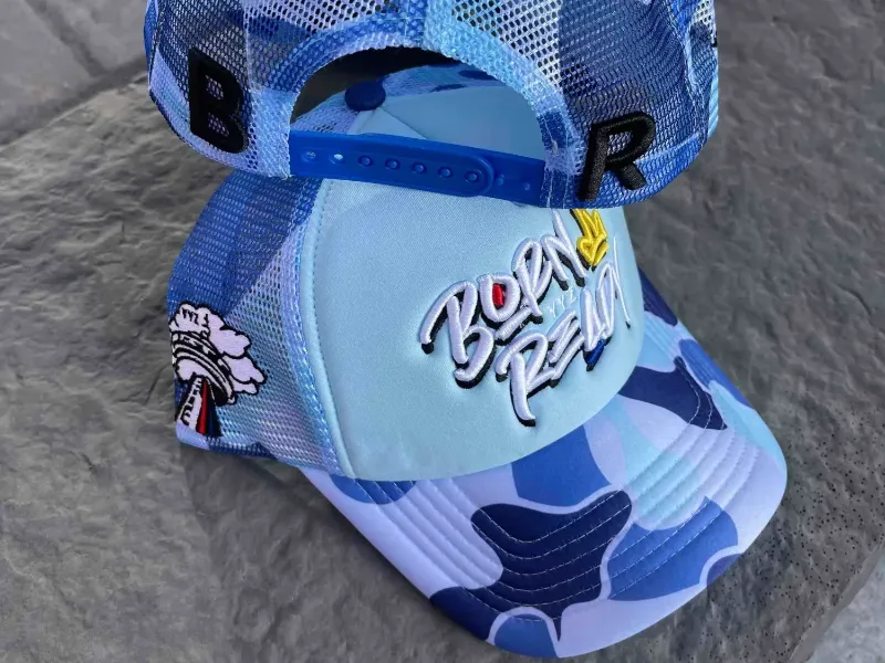 custom trucker hat multi styles with woven merrow patch logo
