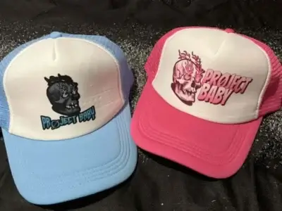 custom trucker hat with full color dtf heat transfer logo red