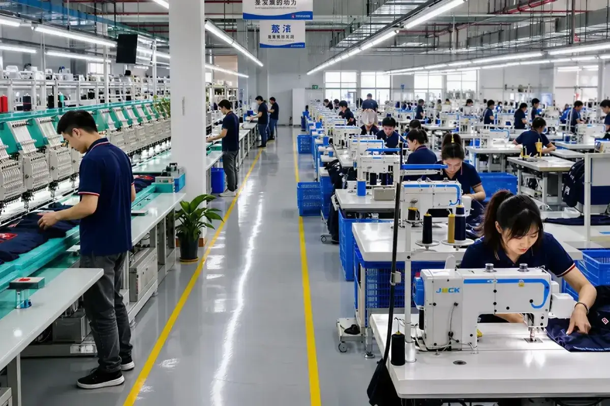 Home of Factory Direct Custom Headwear China Factory Workshop production line of custom trucker hat