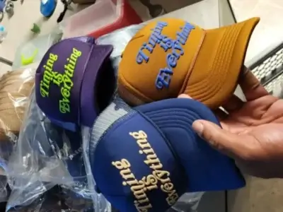 custom mesh trucker hat with high density 3d embroidery logo