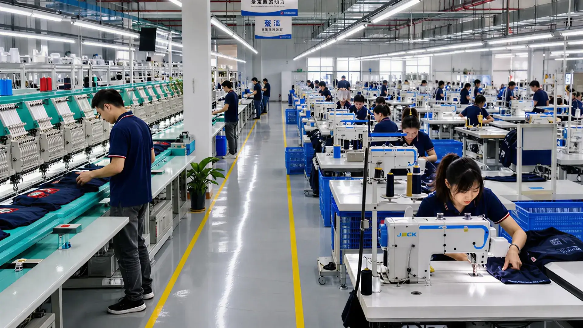 Custom 112 style trucker hat China Factory Workshop production line of custom trucker hat