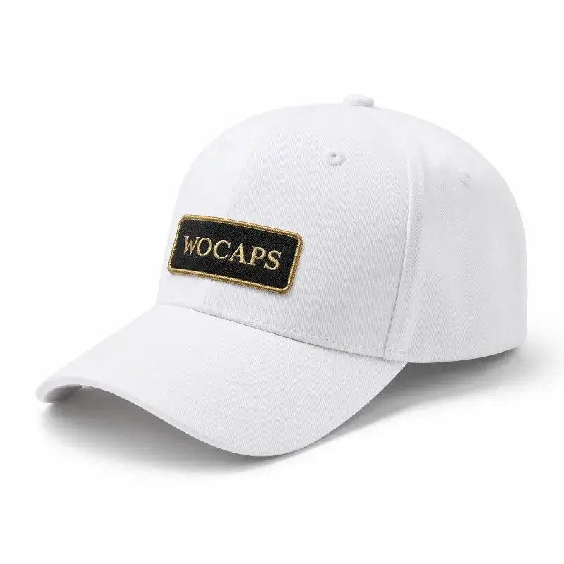 Home of Factory Direct Custom Headwear Woven Label Logo Patch detail